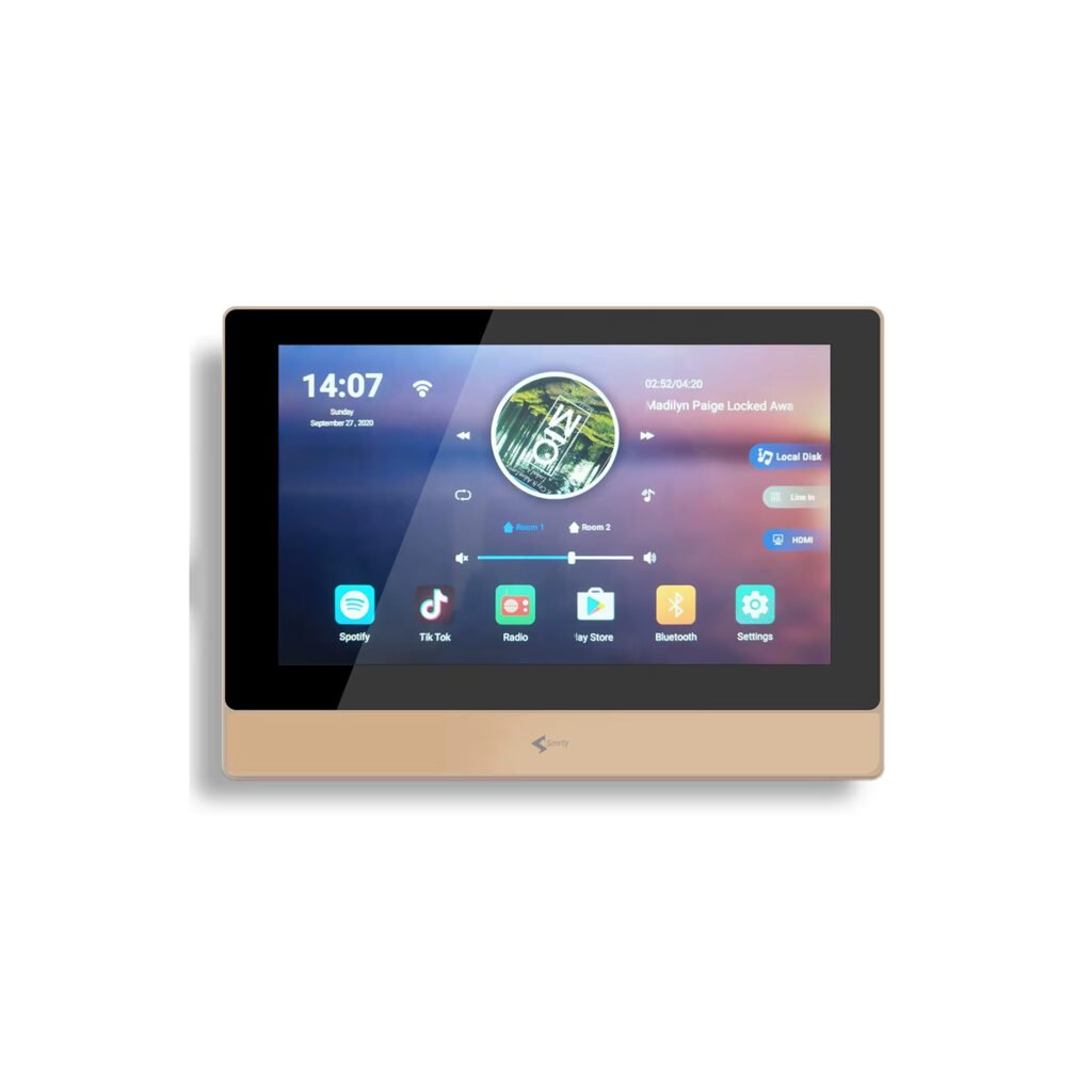 7" Touch screen music playback control panel